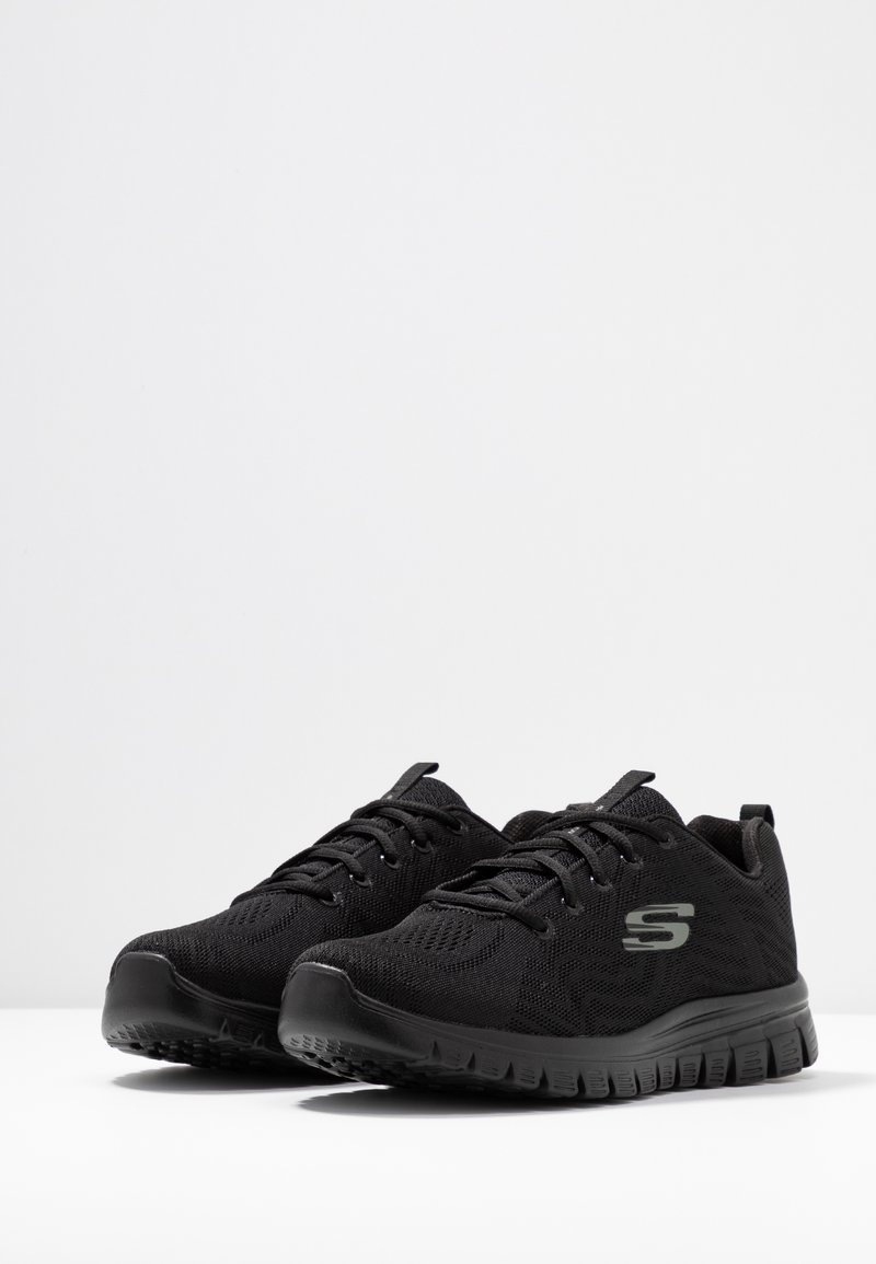 Skechers Wide Fit Skechers Wide Fit GRACEFUL - Trainers - black Blitzverkäufe