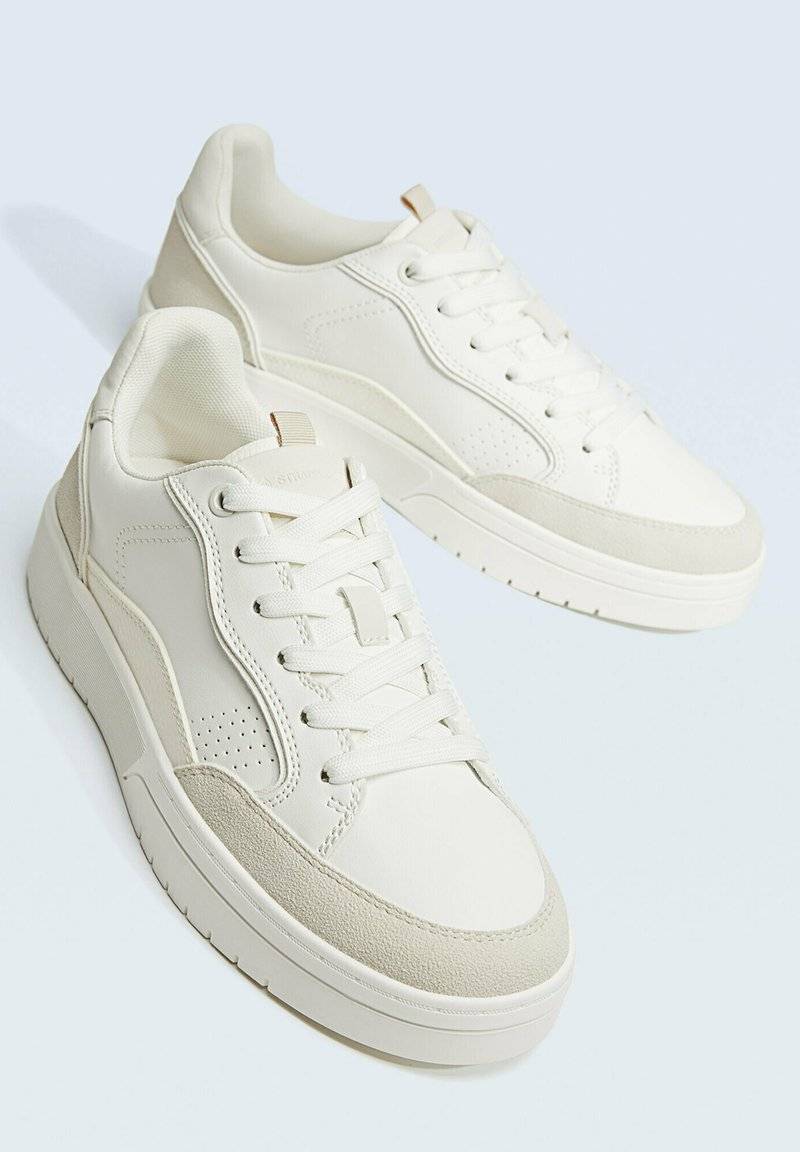 Stradivarius Stradivarius CONTRAST - Trainers - white Fabrik Onlineshop