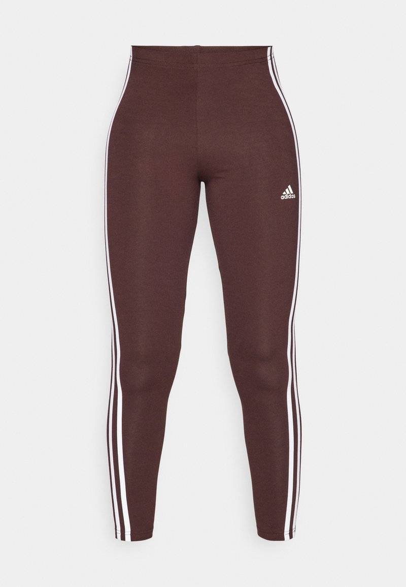 adidas Sportswear adidas Sportswear ESSENTIALS 3 STRIPES HIGH WAISTED - Leggings - shadow brown Bis zu 55% Rabatt