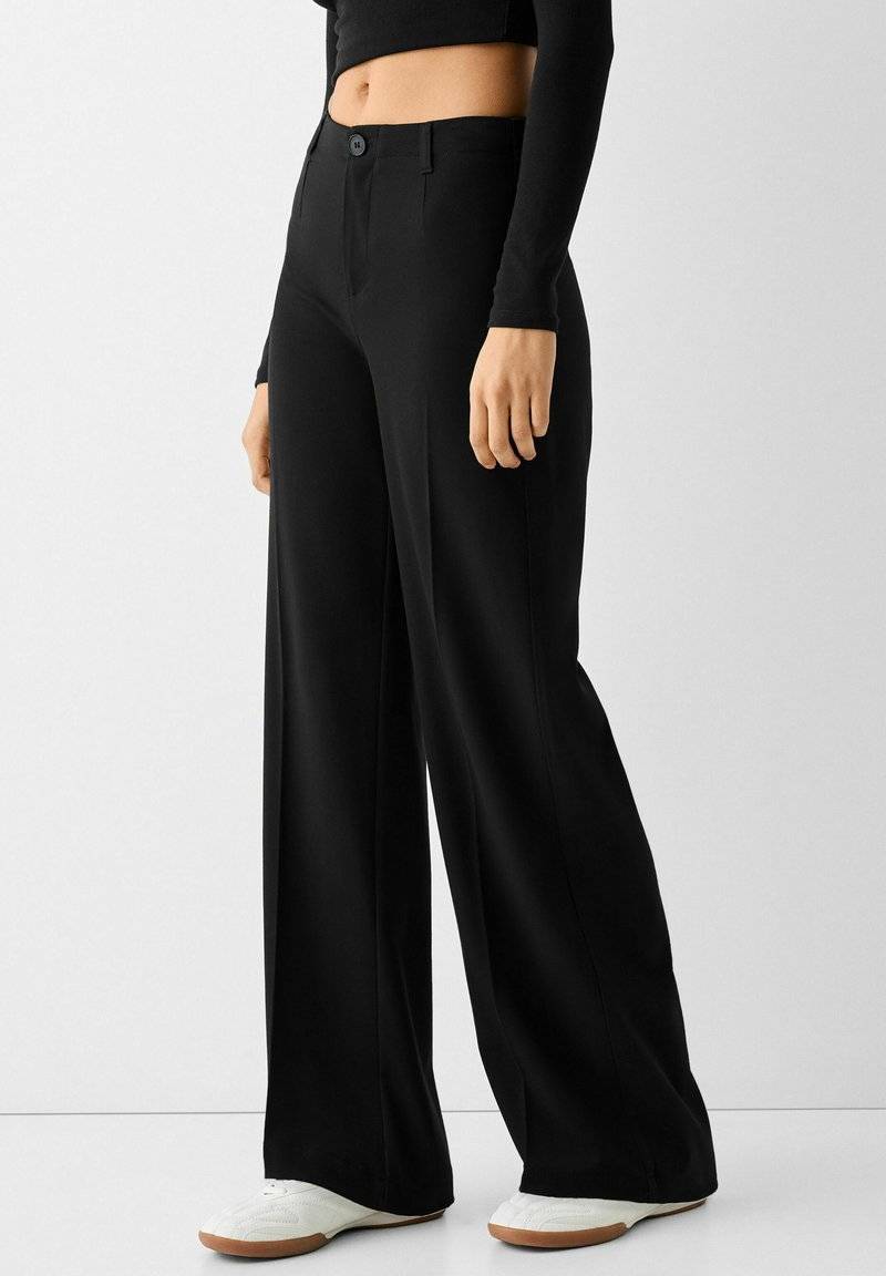 Bershka Bershka WIDE TAILORED - Trousers - black Angebote