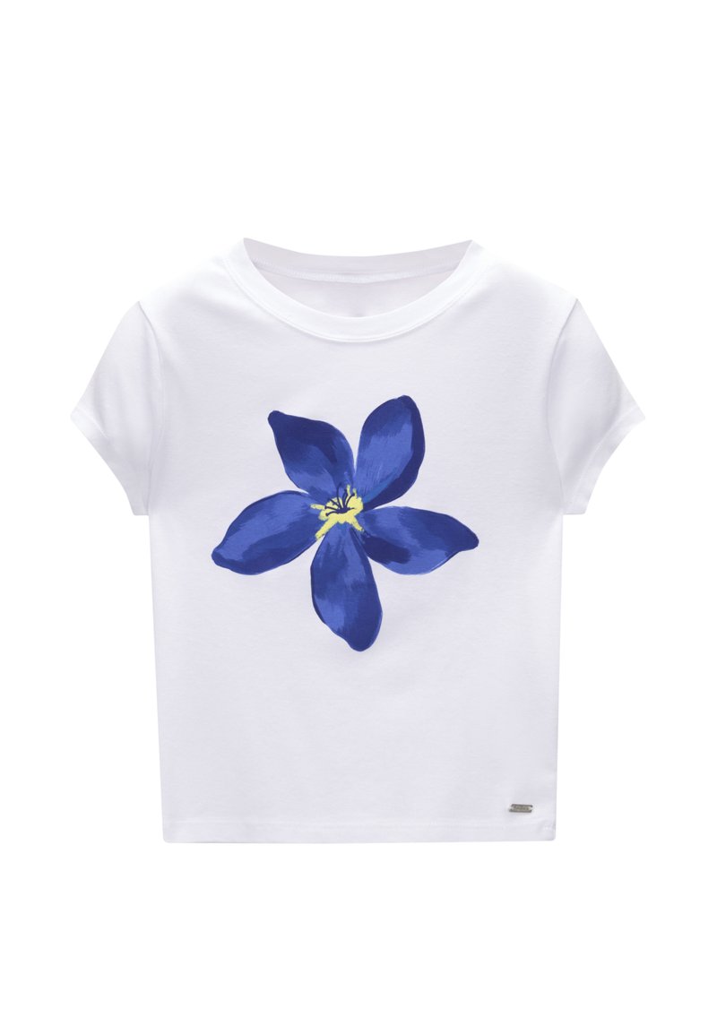 PULL&BEAR PULL&BEAR SHORT SLEEVE FLORAL - Print T-shirt - white Fabrik Onlineshop