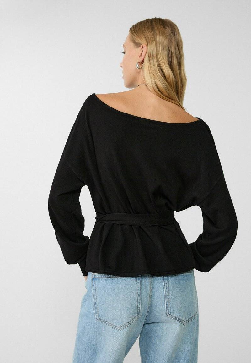 Stradivarius Stradivarius BOAT NECK - Jumper - black Günstig kaufen