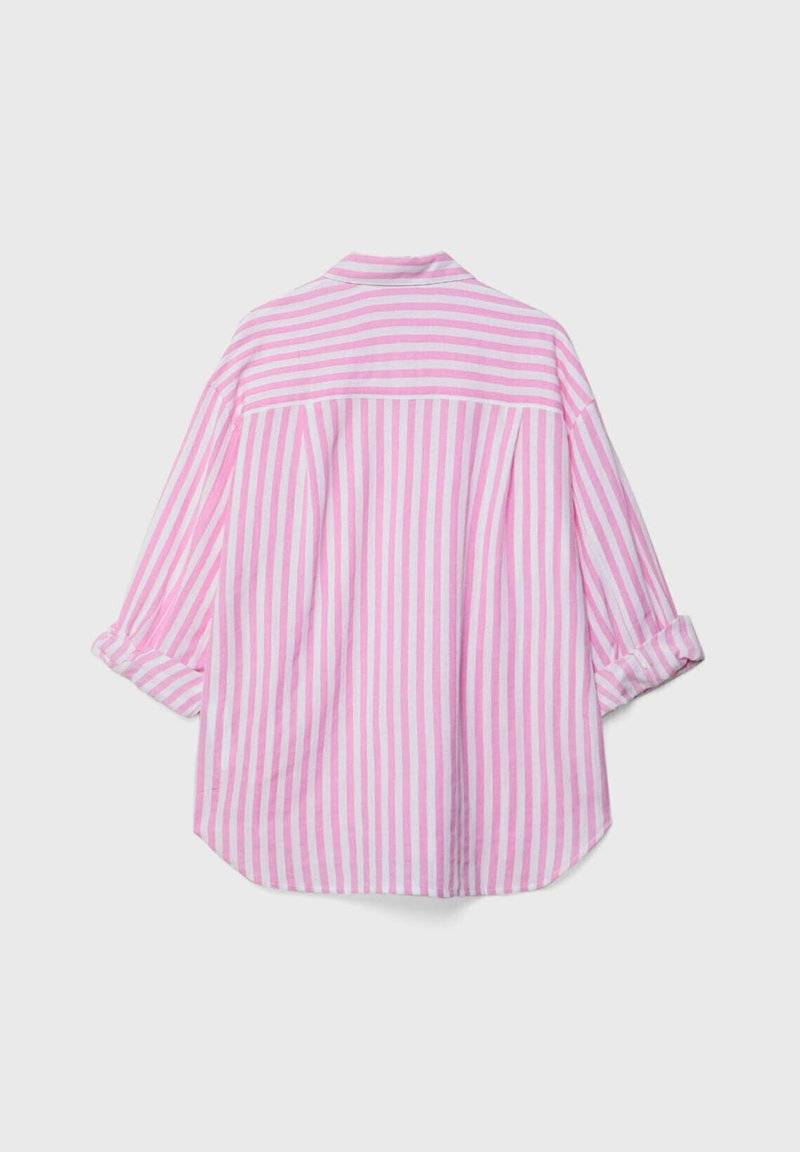 Stradivarius Stradivarius STRIPED - Button-down blouse - light pink Großer Ausverkauf