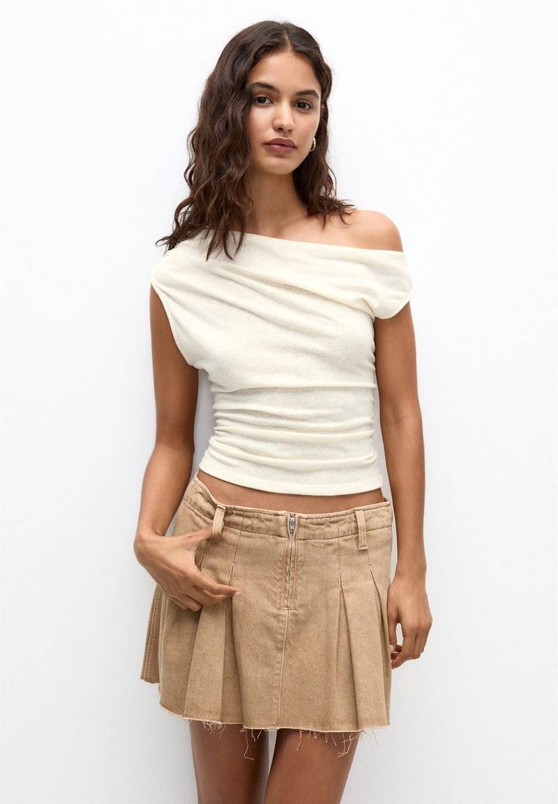 PULL&BEAR PULL&BEAR ASYMMETRIC RUSTIC - Top - beige Begrenztes Angebot