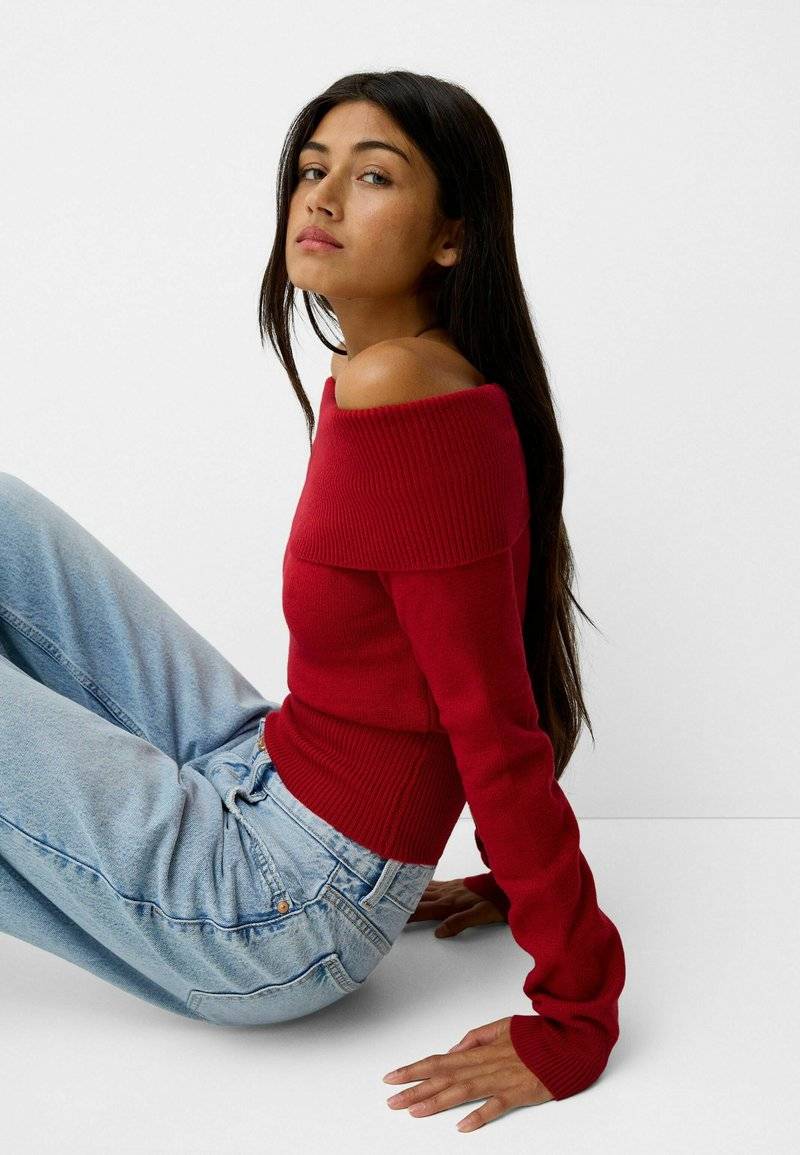 Bershka Bershka Jumper - red Weihnachtsangebot