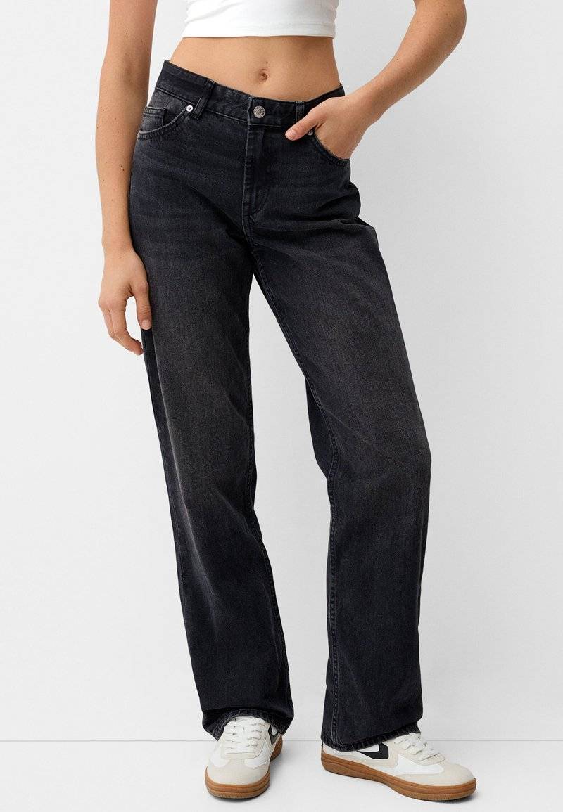 Bershka Bershka Straight leg jeans - dark grey Blitzverkäufe