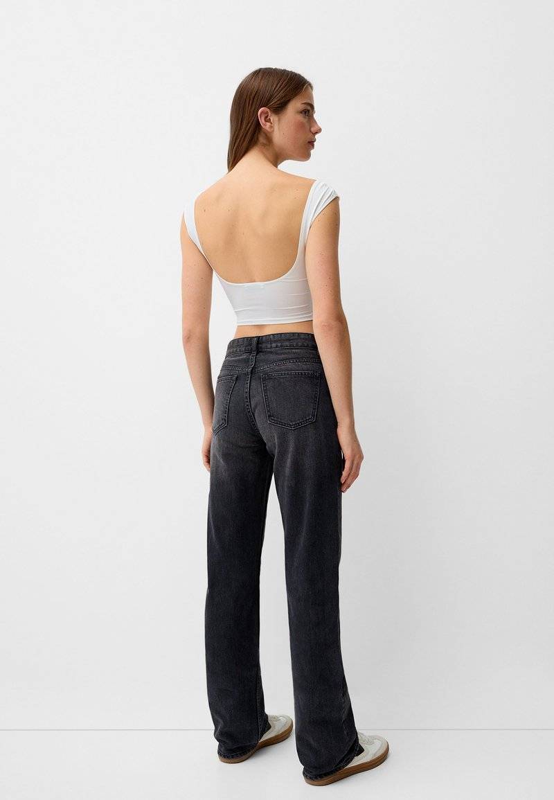 Bershka Bershka Straight leg jeans - dark grey Blitzverkäufe