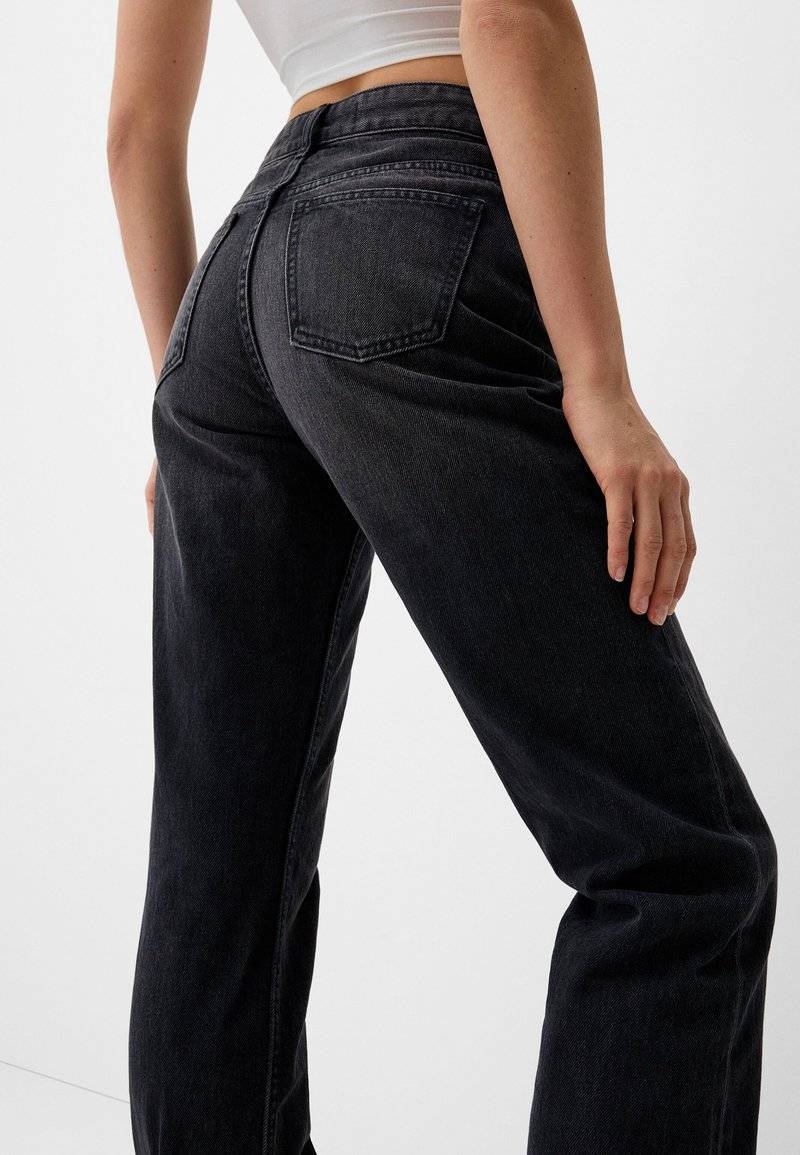 Bershka Bershka Straight leg jeans - dark grey Blitzverkäufe
