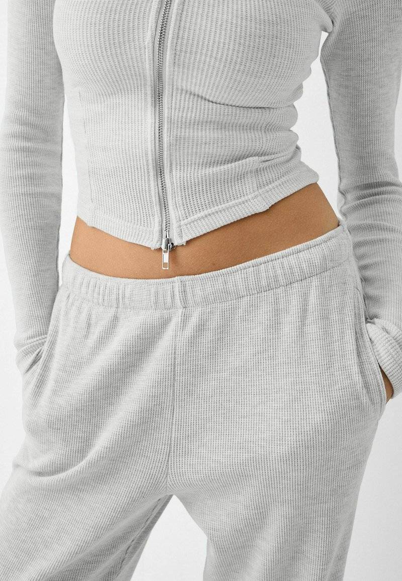 Bershka Bershka LONG SLEEVE - Cardigan - mottled grey Sonderangebot