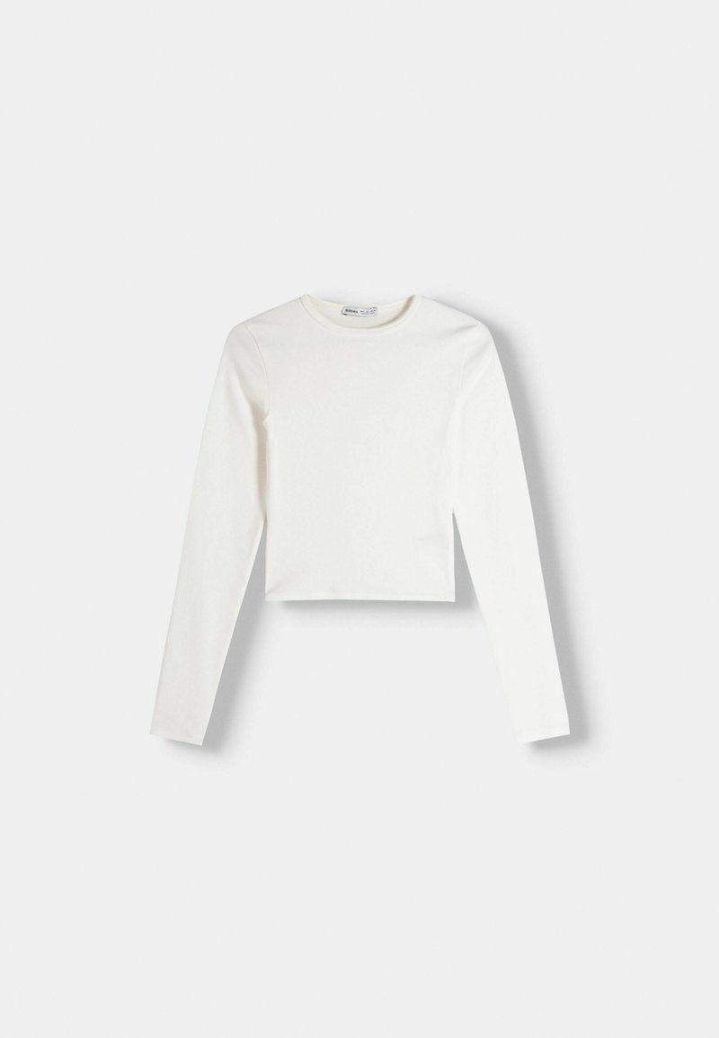 Bershka Bershka LONG SLEEVE - Long sleeved top - white Rabatt