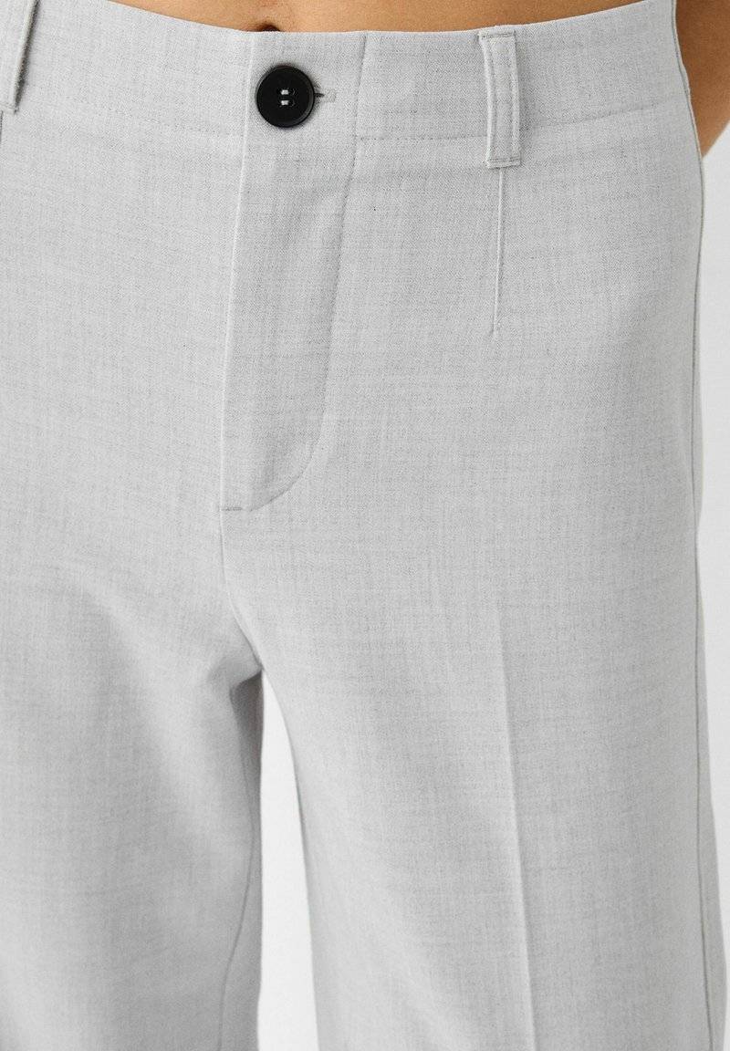 Bershka Bershka WIDE TAILORED - Trousers - mottled grey Großer Ausverkauf