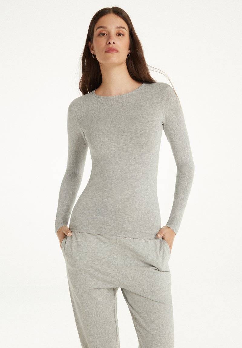 Tezenis Tezenis STRETCH ROUND-NECK - Long sleeved top - grigio melange chiar Online Shopping