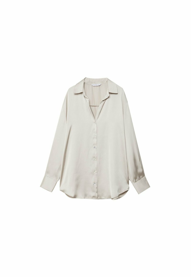 Stradivarius Stradivarius COLLARED - Button-down blouse - stone Kostenloser Versand