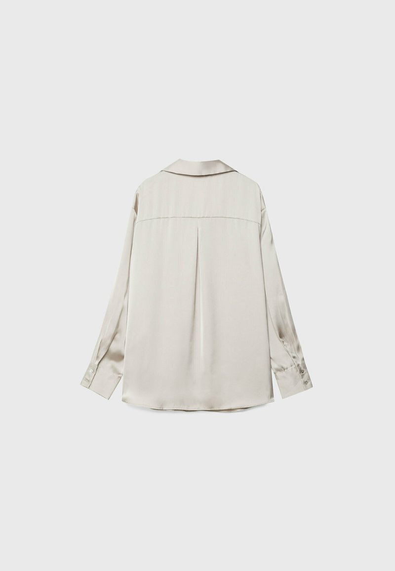 Stradivarius Stradivarius COLLARED - Button-down blouse - stone Kostenloser Versand