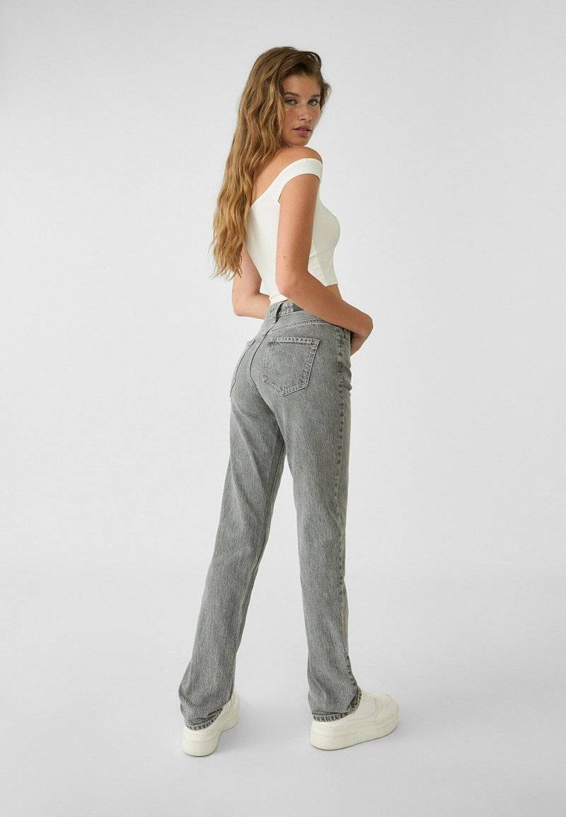 Stradivarius Stradivarius Straight leg jeans - grey denim Rabatt
