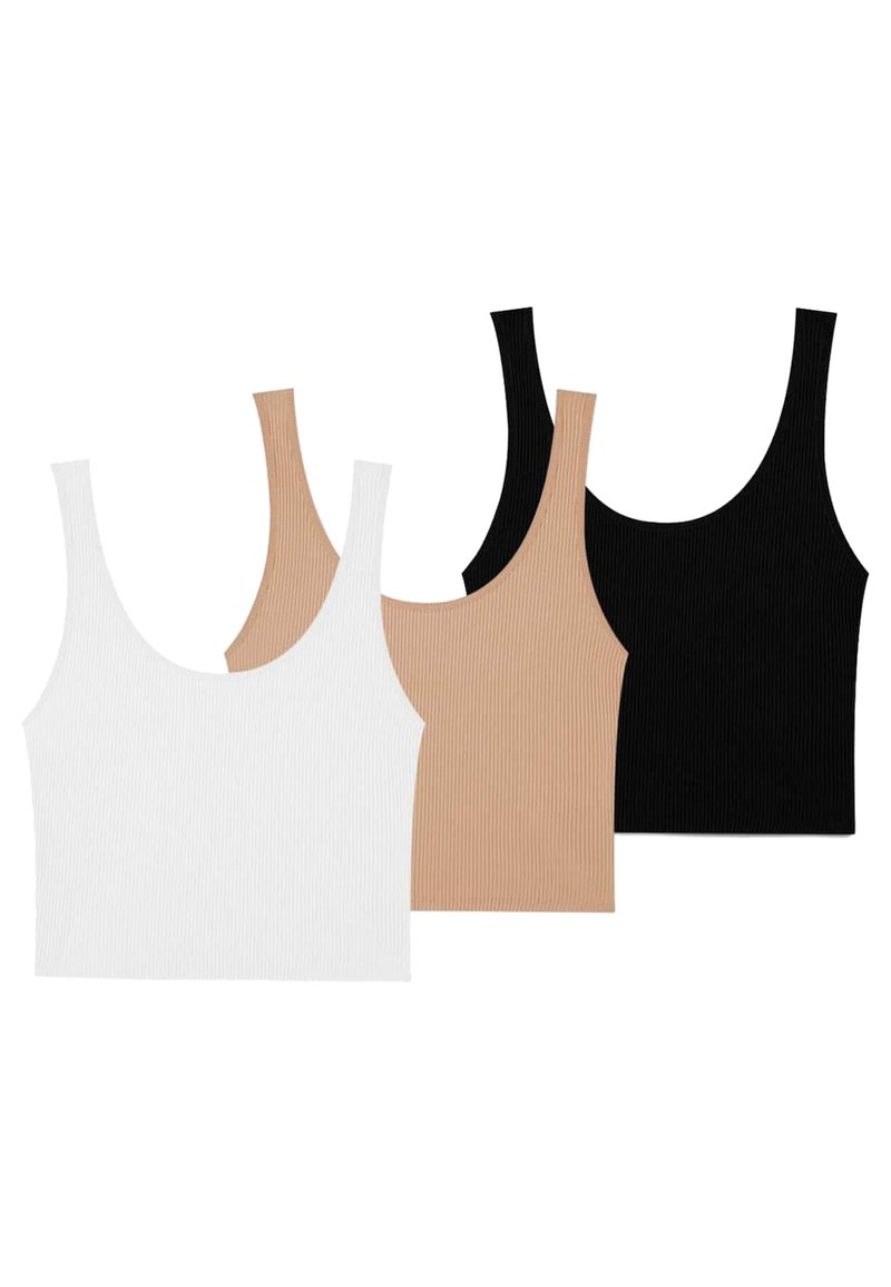Stradivarius Stradivarius 3 PACK - Top - black Online Shopping