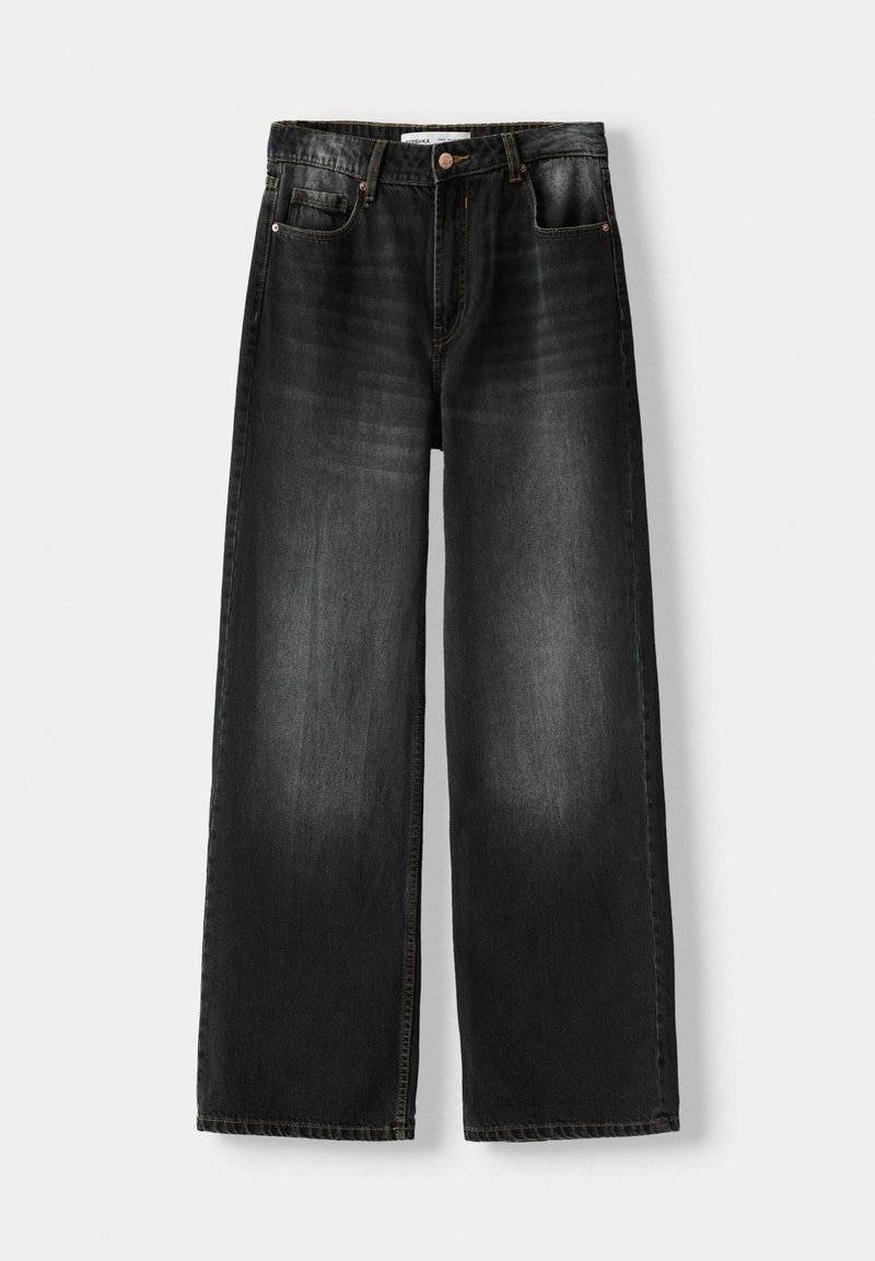 Bershka Bershka BAGGY - Flared Jeans - black Cyber Monday