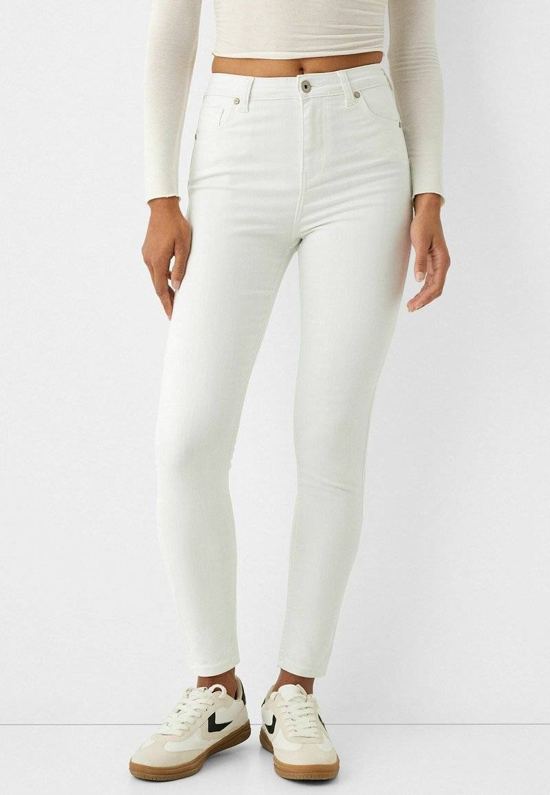 Bershka Bershka SUPER - Jeans Skinny Fit - white Weihnachtsangebot