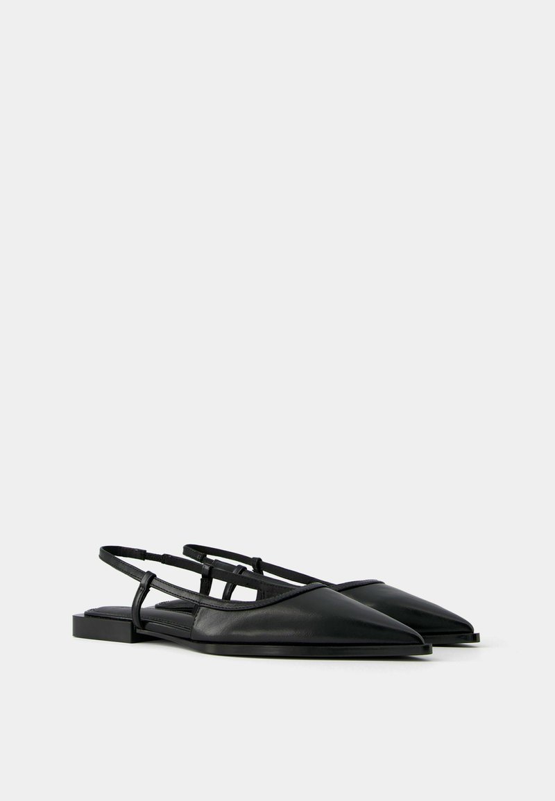 Bershka Bershka POINTED - Slingback ballet pumps - black 50% Rabatt mit kostenlosem Versand
