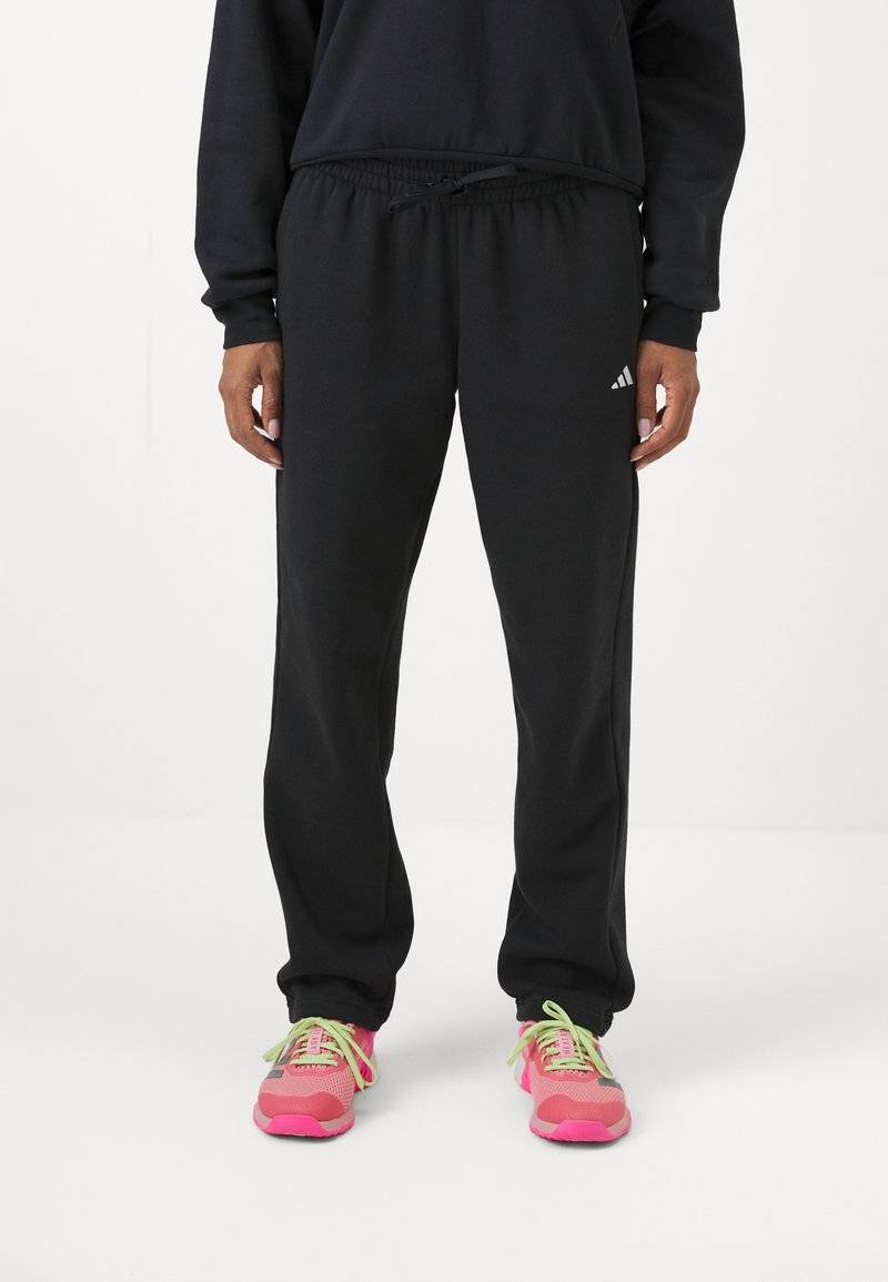 adidas Sportswear adidas Sportswear ESSENTIALS SMALL LOGO FEEL COZY OPEN HEM PANT - Tracksuit bottoms - black Fabrikverkauf