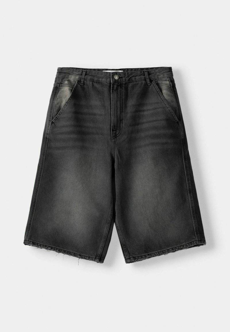 Bershka Bershka SKATER - Denim shorts - black Valentinstagsangebot