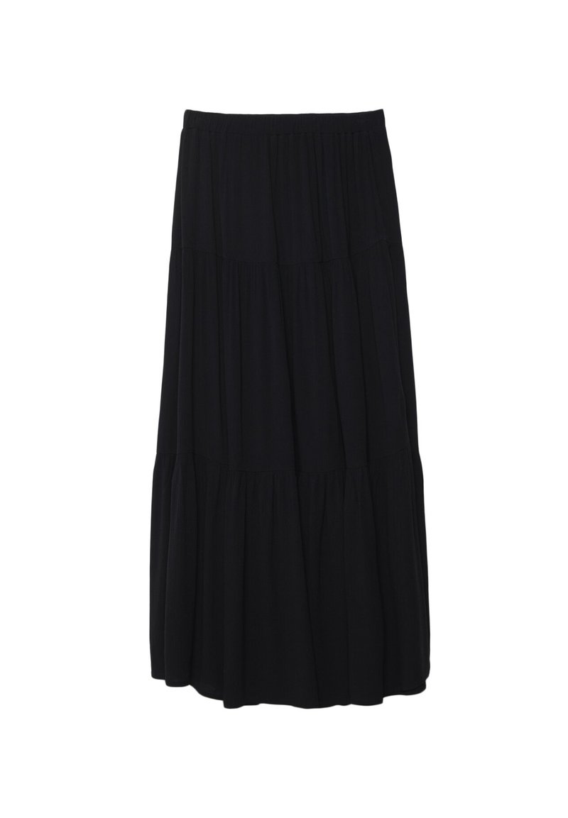Stradivarius Stradivarius PEASANT - Maxi skirt - black Blitzangebot
