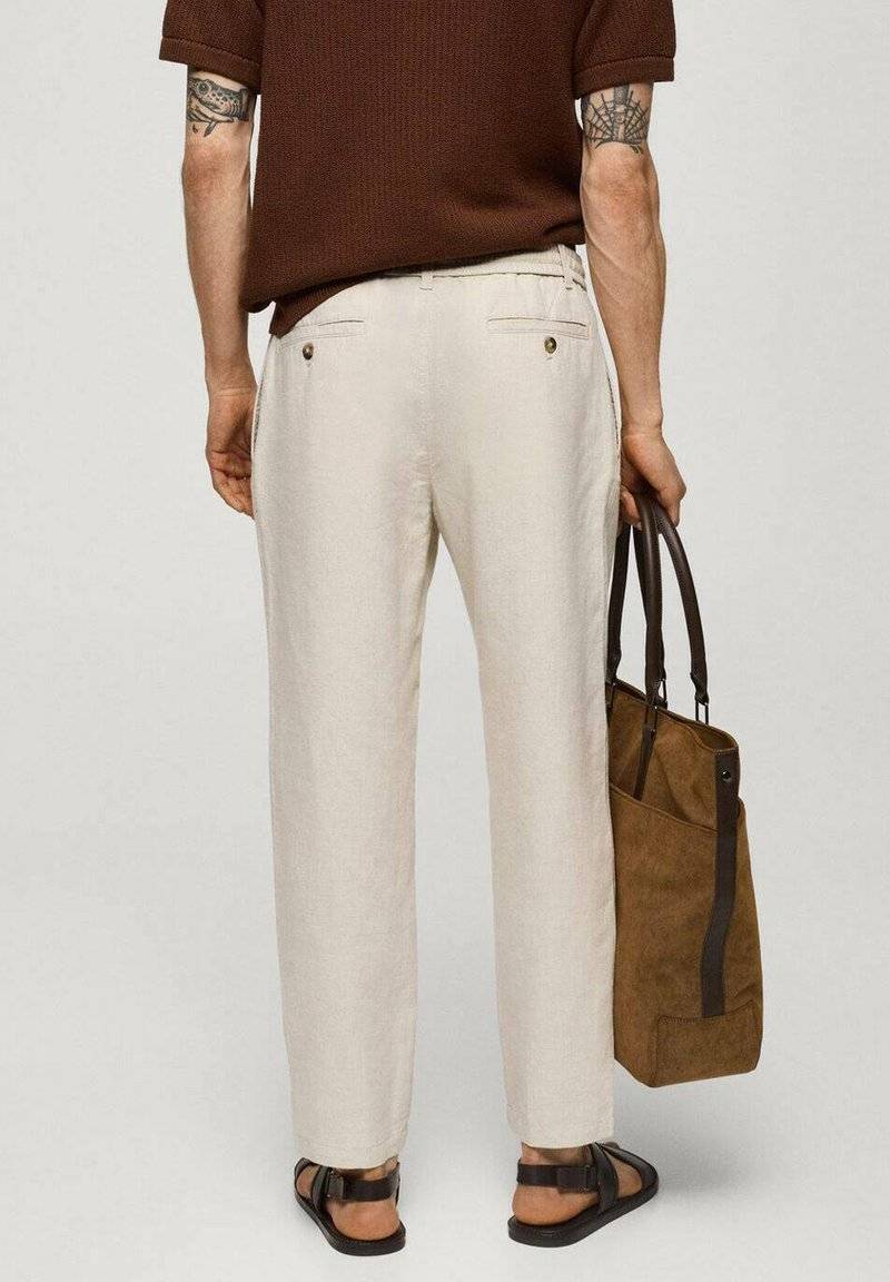 Mango Mango ROMELINO - Trousers - ecru Kauf eins, bekomm eins gratis