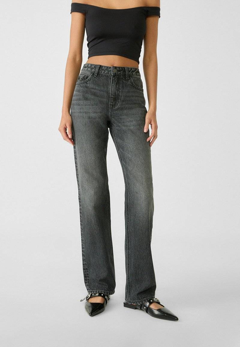 Stradivarius Stradivarius Straight leg jeans - dark grey Rabatte dieses Monats