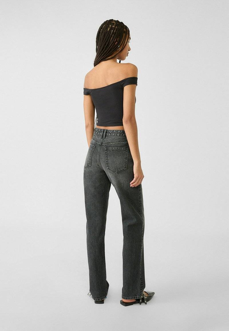 Stradivarius Stradivarius Straight leg jeans - dark grey Rabatte dieses Monats