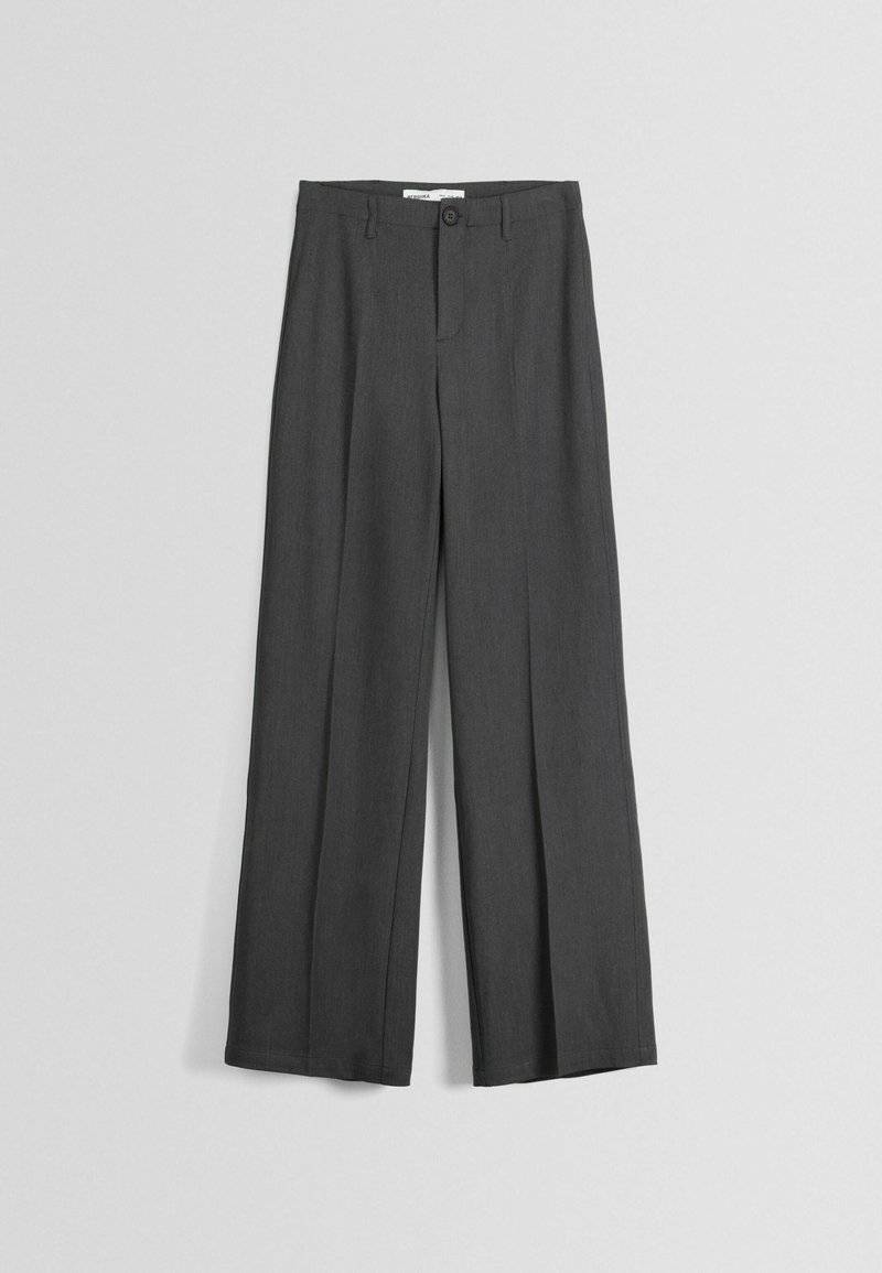 Bershka Bershka WIDE-LEG TAILORED - Trousers - mottled dark grey Online