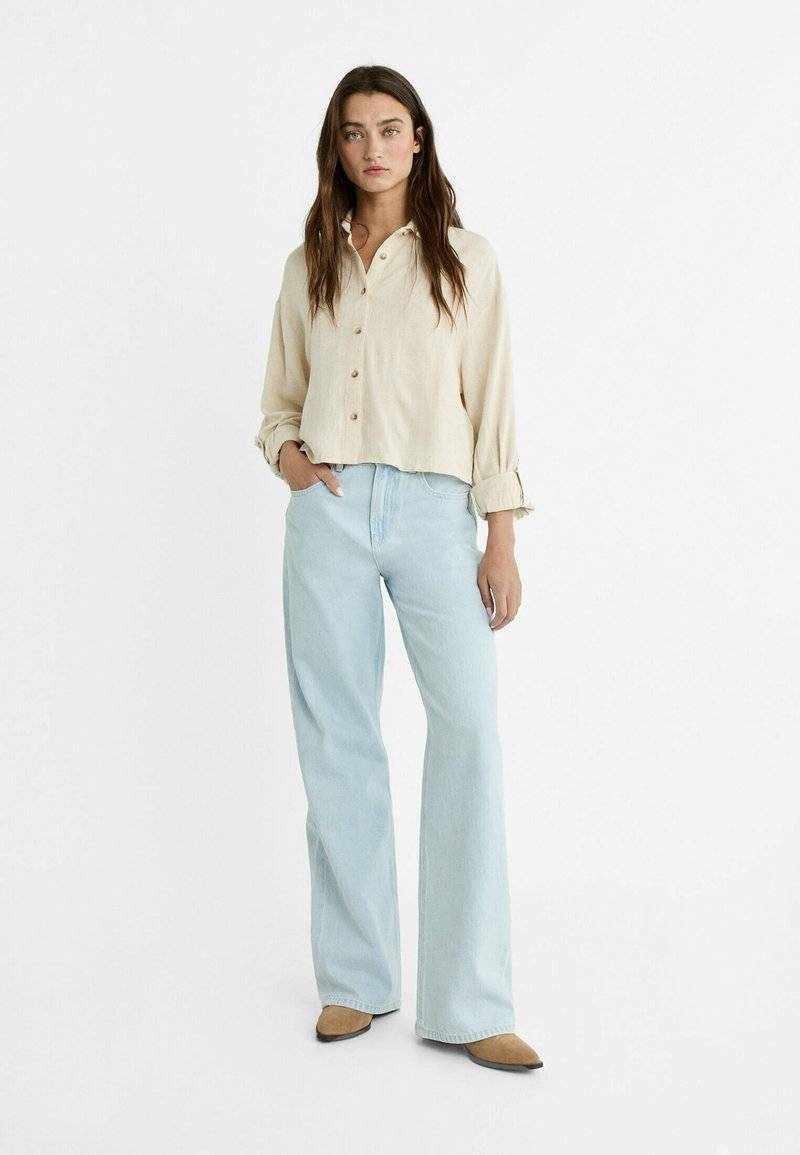 Stradivarius Stradivarius Button-down blouse - stone Hotsell