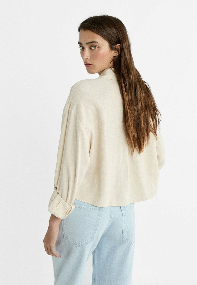 Stradivarius Stradivarius Button-down blouse - stone Hotsell
