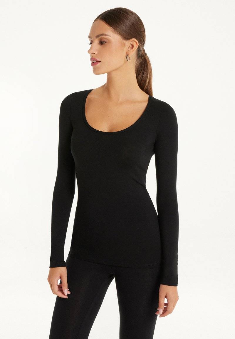 Tezenis Tezenis ROUND-NECK - Long sleeved top - nero Limitierter Zeitrabatt