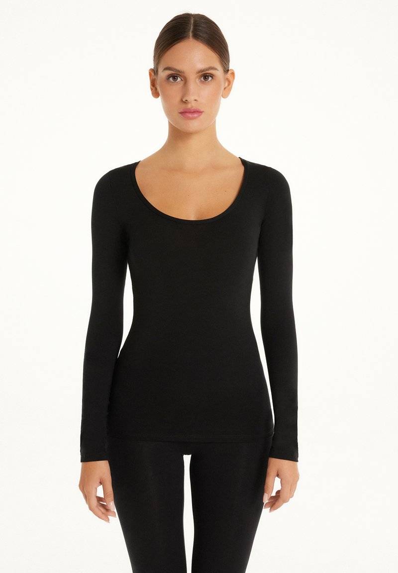Tezenis Tezenis ROUND-NECK - Long sleeved top - nero Limitierter Zeitrabatt