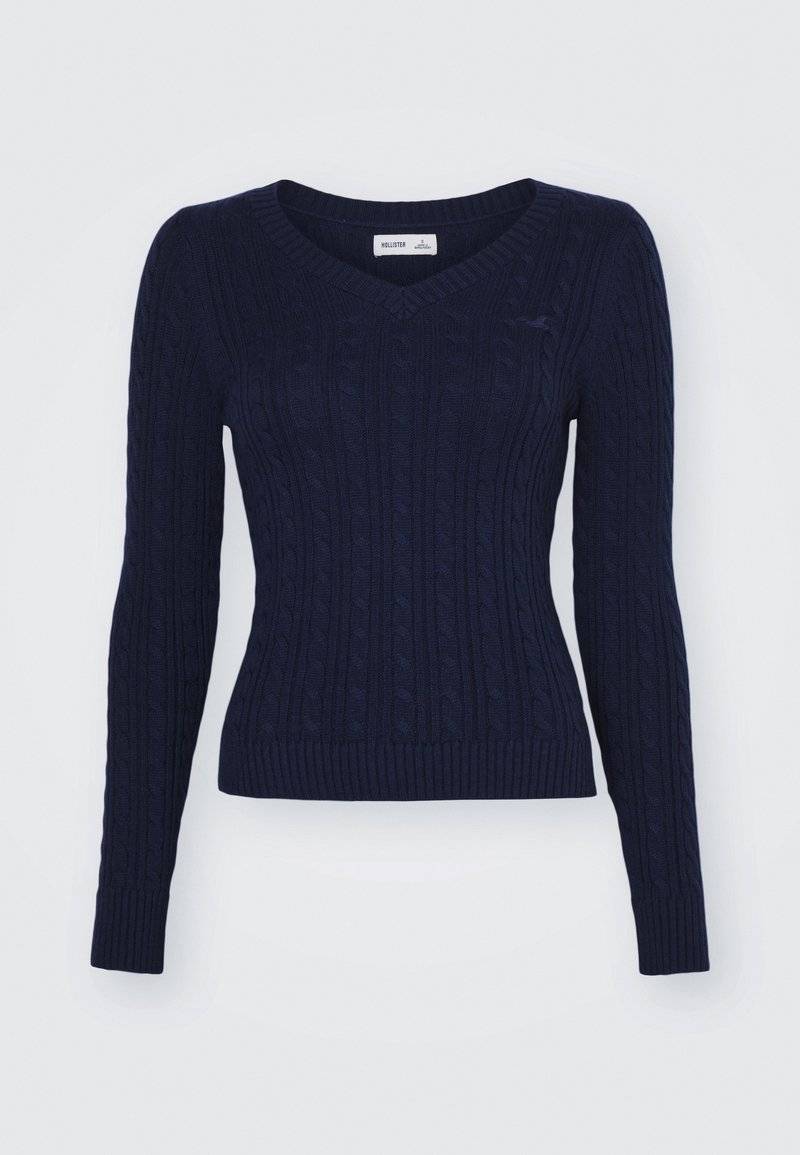 Hollister Co. Hollister Co. ICON CABLE V NECK - Jumper - navy blazer Fabrikpreis