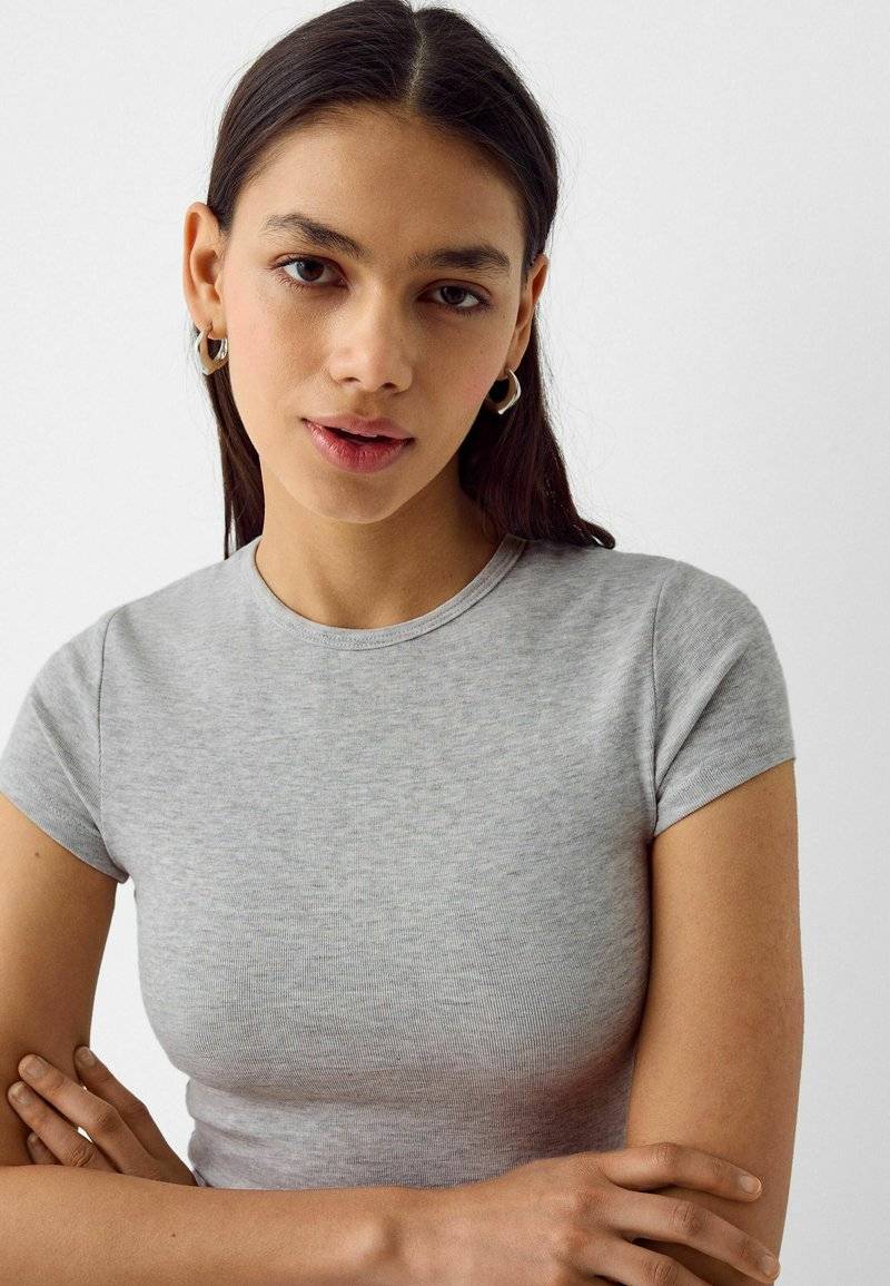 Bershka Bershka SHORT SLEEVE ROUND NECK 2 PACK - Basic T-shirt - white Sonderangebot