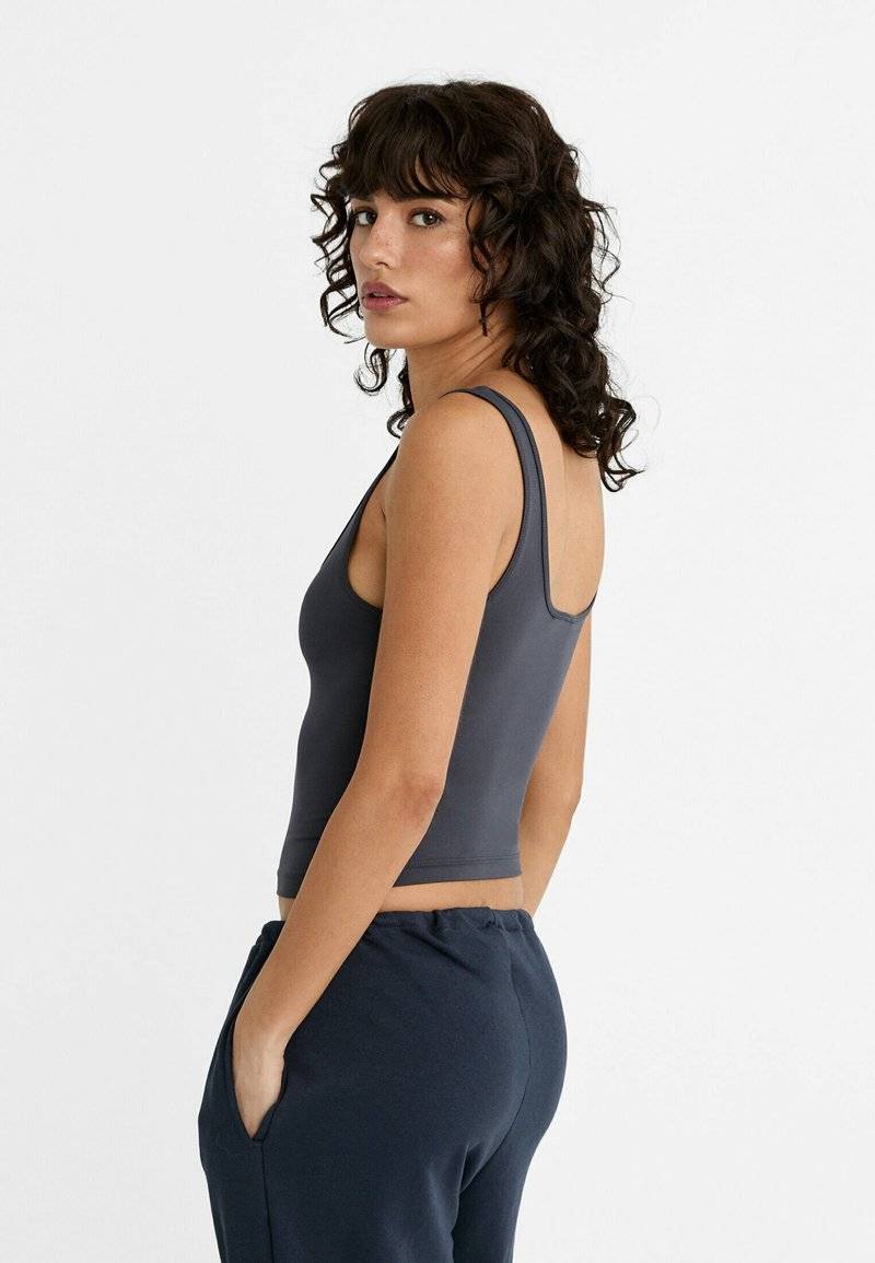 Stradivarius Stradivarius Top - dark blue Großer Ausverkauf