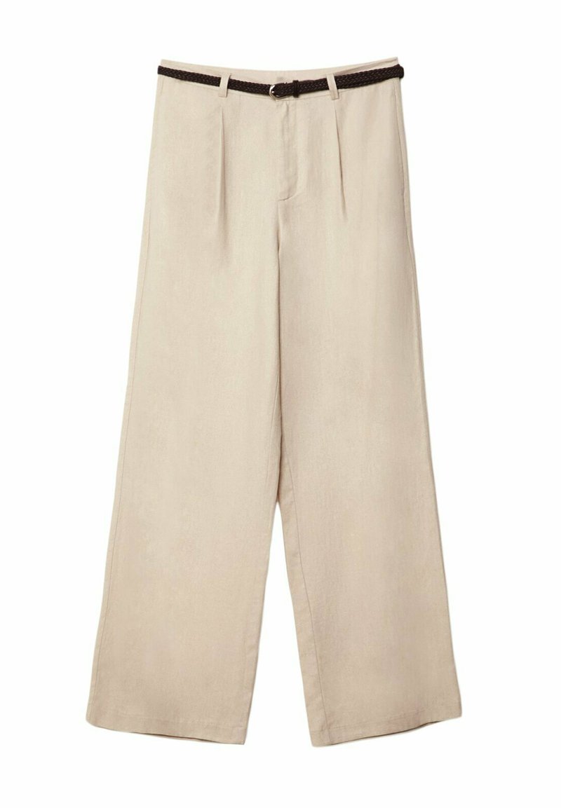 Stradivarius Stradivarius WITH BELT - Trousers - beige Begrenztes Angebot