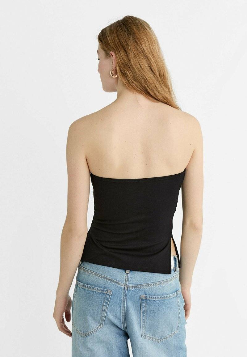 Stradivarius Stradivarius BANDEAU WITH SIDE VENTS - Top - black Online Shopping