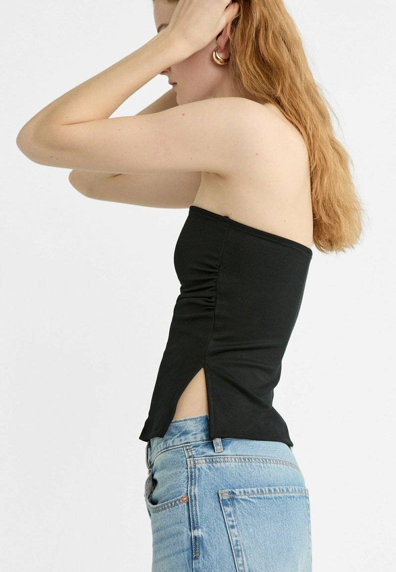 Stradivarius Stradivarius BANDEAU WITH SIDE VENTS - Top - black Online Shopping