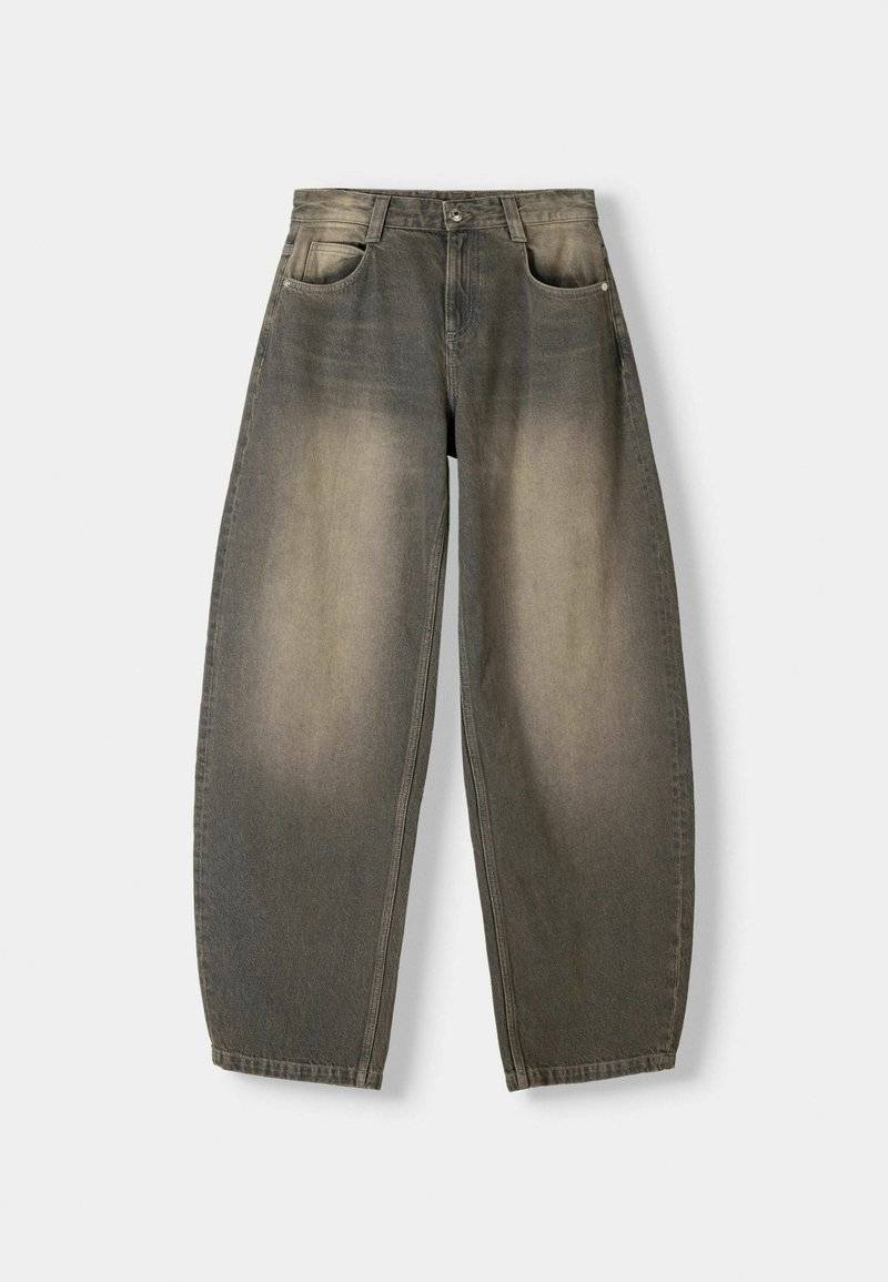 Bershka Bershka BALLOON FIT - Relaxed fit jeans - mottled dark grey Preisnachlass