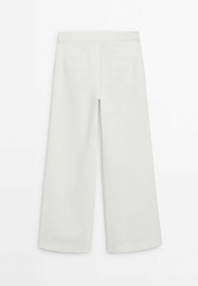 Massimo Dutti Massimo Dutti HIGH-WAIST FLARED - Trousers - white Saisonschlussverkauf