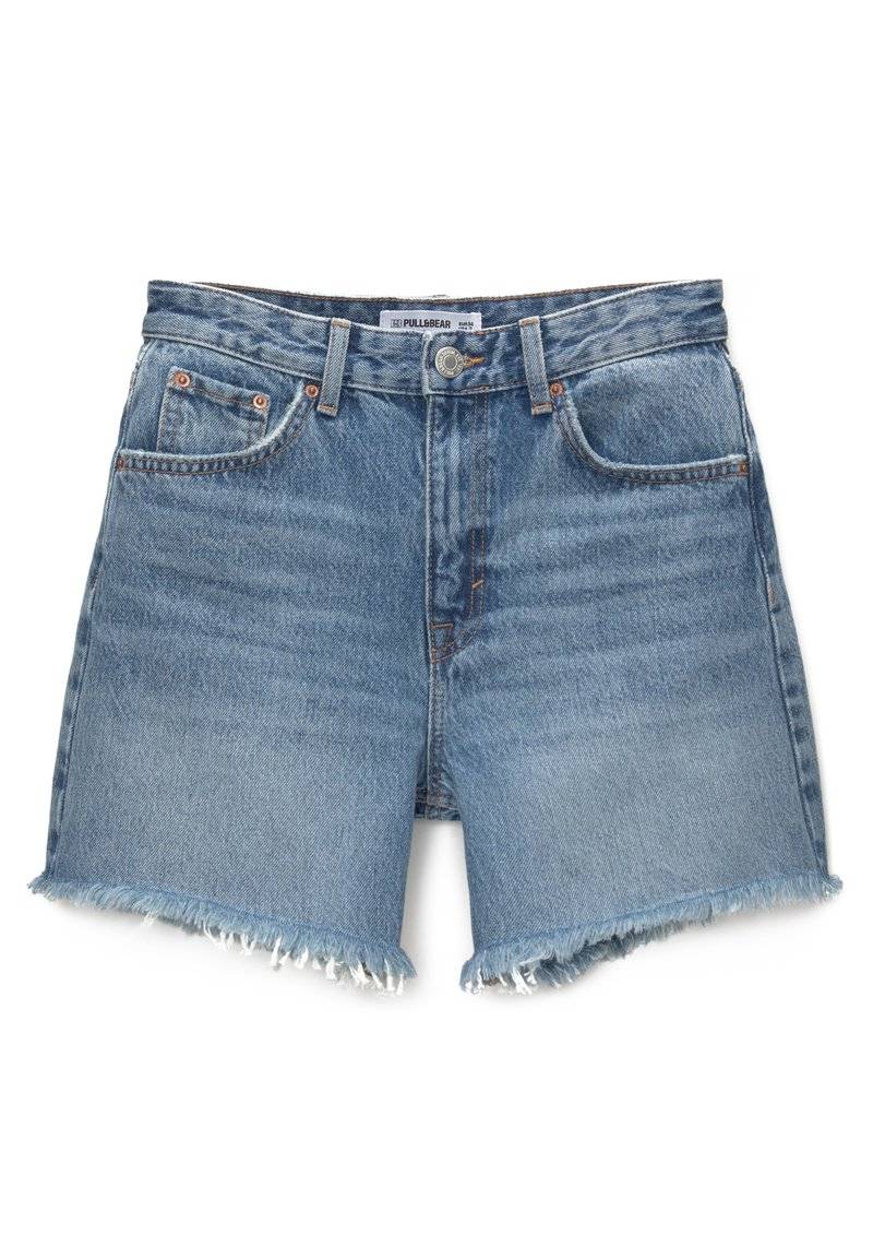 PULL&BEAR PULL&BEAR HIGH-WAIST - BERMUDA - Denim shorts - blue denim Black Friday