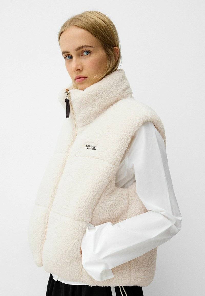 Bershka Bershka REVERSIBLE - Waistcoat - white Osterangebot