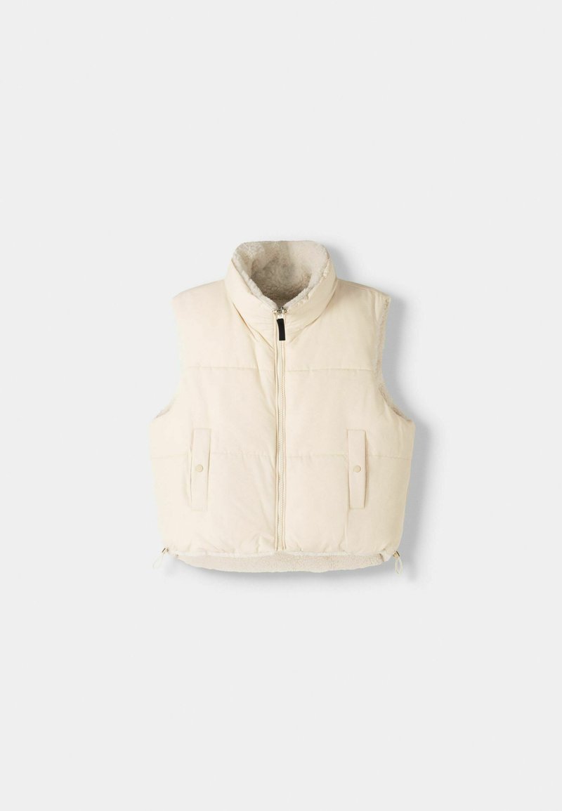 Bershka Bershka REVERSIBLE - Waistcoat - white Osterangebot