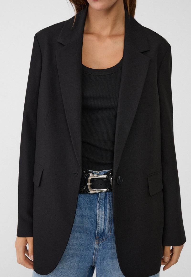 Stradivarius Stradivarius REGULAR FIT - Short coat - black Exklusive Angebote