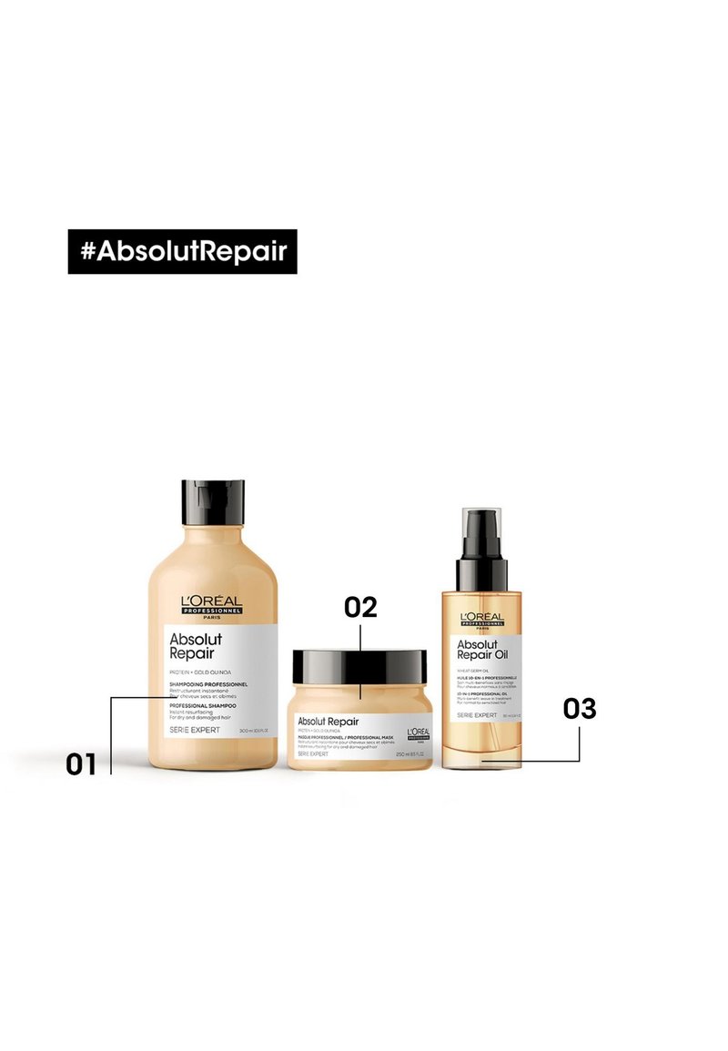 L'OREAL PROFESSIONNEL L'OREAL PROFESSIONNEL ABSOLUT REPAIR SHAMPOO FOR DRY & DAMAGED HAIR - Shampoo Begrenzt auf 3 Tage