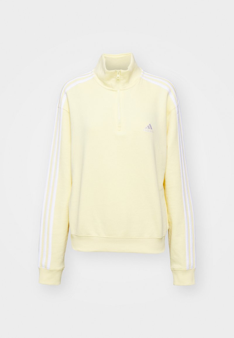 adidas Sportswear adidas Sportswear ESSENTIALS 3-STRIPES QUARTER ZIP - Sweatshirt - almost yellow Große Rabatte