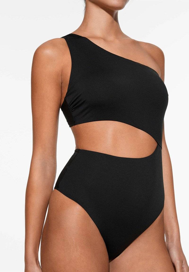 OYSHO OYSHO ASYMMETRIC - Swimsuit - black Kauf eins, bekomm eins gratis