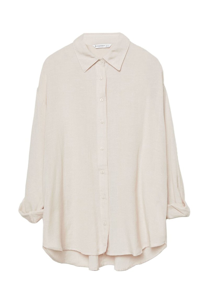 Stradivarius Stradivarius RUSTIKALES DAILY - Button-down blouse - beige Cyber Monday